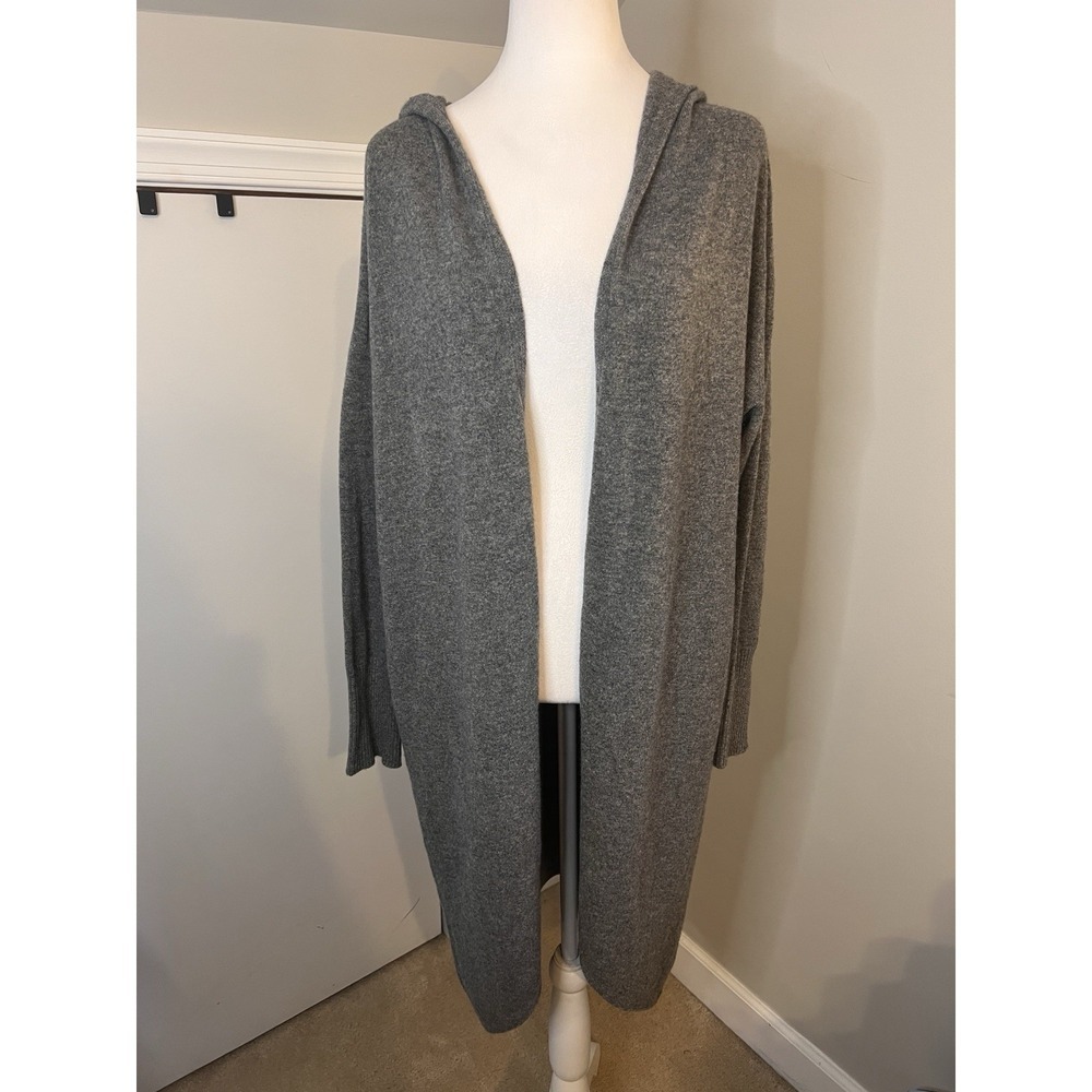 Eileen Fisher Luxury Cashmere Duster Cardigan | Grey | Open Front | Size M - Picture 2 of 10
